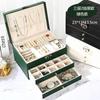 Caja de Joyería Caja de Almacenamiento Aretes Aretes Aretes Collar Anillo Gran Capacidad Caja de Almacenamiento de Joyería