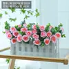 Adornos de Maceta de Flores Artificiales, Macetas de Valla, Juegos de Flores Artificiales, Decoraciones Festivas para Sala de Estar, Decoraciones de Interior, Arte Floral de Plástico