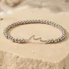 Pulsera de Cobre Chapado en Oro Estilo Europeo y Americano con Cuentas y Diseño de Corazón, Lazo, Ola y Cruz, Regalo para Mejores Amigos y Parejas, Pulsera para Mujer