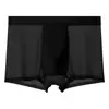 Roupa Íntima Masculina Popular, Roupa Íntima de Seda Gelada, Shorts Respiráveis com Forro para Homens, Cueca Boxer, Estilo Fino de Verão, Respirável