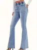 [Personalização Odm Fábrica Xintang] Jeans Casual Solto com Patch Impresso Personalizado