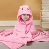 Poncho de Banho de Bebê Desenho Animado Transfronteiriço, Manta para Mãe e Bebê, Manto Macio com Capuz de Veludo Coral, Roupão Infantil