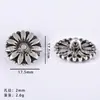 Venta Caliente Transfronteriza de Amazon Botones Turquesa Retro Aleación Accesorios para Joyería DIY Botones de Flor Accesorios para Ropa