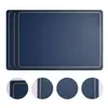 En Stock Manteles Individuales Cuadrados de PVC Estilo Nórdico con Hilo Dorado Estampado de Seda Manteles Individuales Occidentales a Prueba de Aceite Manteles para Mesa de Comedor China Diseño Simple Resistente al Calor