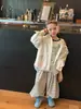 Camisa Infantil 2026 Otoño Nueva Estilo Coreano Camisa Infantil Personalizada Estampada Cuello Camisero Moda Casual Top para Niños y Niñas