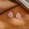 Aini Beini Aretes de Azúcar Zircón de Alta Calidad Diamante Flash Aguja de Plata S925 Moda de Lujo Ligero Aretes Simples Delicados Modernos