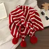 Item da Moda! Cachecol Estreito Longo de Listras Duplas para Mulheres, Outono e Inverno, Moderno, Versátil, Protetor de Pescoço Quente