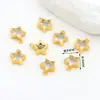 Colgante de Estrella de Cinco Puntas Doble Colgante con Incrustaciones de Diamantes Color Cobre Chapado en Oro de 18 Quilates con Colgante de Estrella de Borde Floral Doble Colgante Accesorios para Joyería Hechos a Mano para DIY