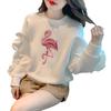 Sudadera Dulce con Volantes Bordados de Cuello Redondo y Manga Larga para Mujer 2024 Otoño e Invierno Nueva Moda Top Suelto Sudadera de Mujer