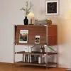 Armário expositor de armazenamento estilo japonês, prateleira expositora de figuras, estante de livros, armário de armazenamento de piso montado na parede, rack de armazenamento de armário baixo para sala de estar