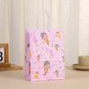 Bolsa de Embalaje Impresa Bolsa de Mano de Dibujos Animados de Helado Bolsa de Papel Kraft Venta al Por Mayor Bolsa de Regalo Regalo Bolsa de Compras de Alimentos