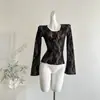 Estilo Pura Pasión Auto-Calentable Encaje Mujer Otoño e Invierno Interior Cepillado Más Terciopelo Encaje en Relieve Top Base Interior