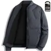 Jaqueta de algodão masculina, casaco de algodão para inverno de meia-idade, jaqueta casual quente de gola baseball curta, novo casaco de algodão moderno