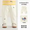 Ropa Infantil Panda Kaka Pantalones de Algodón Puro para Bebé Pantalones Largos de Otoño para Niños Pantalones Casuales para Niñas Pantalones Tejidos para Niños