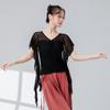 Disfraz de Danza Clásica para Mujer con Mangas Volantes, Tul de Doble Capa Plisado, Top de Gasa Etéreo para Práctica de Danza China