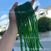 Hielo Jade Malayo Verde Completo Cuentas Redondas Jade Disperso Verde Yang Pulsera DIY Hecha a Mano Joyería Pulsera Collar Wen Jugar