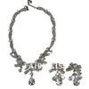 Conjunto de Collar y Aretes de Lujo de Alta Gama con Circonita Incrustada en Cera de Cobre, Colgante de Gota de Agua Brillante, Joyería de Diseño Exquisito