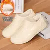 Botas de lluvia de caña corta, suela fija, con plataforma para aumentar altura, zapatos de goma impermeables, botas de cocina, suela gruesa, de moda, cálidas y antideslizantes