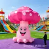 Modelo de parque de diversões de cogumelo inflável, mascote popular para fotos online, brinquedo, modelo inflável grande de desenho animado para esportes e atividades ao ar livre
