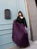 Falda Larga Midi Retro con Pliegues Acordeón de Cintura Alta Color Metálico de Sirena Acampanada para Mujer Otoño/Invierno 2026