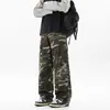 Calça Cargo Casual Tendência Masculina Nova de Caimento Solto Estilo Japonês Funcional com Bolsos, Exclusivamente para Amazon A8561
