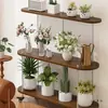 Soporte para Flores 2026 Modelo Nuevo Estante de Almacenamiento de Piso para Balcón Soporte para Flores Móvil Sala de Estar Madera Maciza Multicapa Integrado Montado en Pared