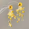 Pendientes de Borlas con Cuentas de Flores Coloridas Estilo Vacaciones de Verano, Dulce Estilo Bosque Nuevo Modelo 2026, Pendientes de Personalidad Frescos y Únicos