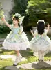 VestidoLolita Floral de Renda Estilo Fada para Meninas Verão 2026 Novo Estiloso Vestido Princesa Bufante para Bebê Tendência