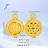 Colar Pingente Bússola Estilo Antigo Banhado a Ouro com Diamantes, Apresentando os Oito Símbolos Auspiciosos, Giratório, Corrente de Suéter Estilo Chinês para Mulheres