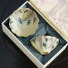 Juego de Tazas de Té de Cerámica Morado Wisteria Dream de Fábrica Caja de Regalo Regalo de Año Nuevo Cumpleaños Souvenir de Reunión Anual Regalo para Regalar