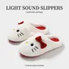 Lindas Pantuflas de Algodón de Gato Kt para Mujer Otoño e Invierno Hogar Interior Suela Suave Silenciosas Antideslizantes Mopa de Piso Japonesa para Mujer Venta al por Mayor