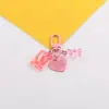 Llavero de Oso de Caramelo Transparente con Corazón de Colores Colgante DIY para Mochila Escolar de Estudiante Cadena para Teléfono Móvil Accesorios de Colgante Joyería
