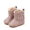 Sapatos de borracha macia para bebês e crianças pequenas, botas de bebê 0-1 ano, botas de neve, outono e inverno, novos sapatos antiderrapantes BJZ4071