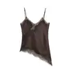 Comercio exterior transfronterizo ropa de mujer europea y americana nuevo diseño francés empalme de encaje top camisola 5919105