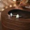 Pendientes de Estrella de Cinco Puntas de Plata de Ley S999 para Orejas Perforadas Clavos de Hélice para Hélice Ósea 2025 Nuevos Pendientes Populares Venta al por Mayor