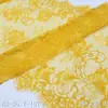 Encaje para Pestañas Tanglong Amarillo Dorado Suave No Elástico Doble Ola Floral Francés 49cm Accesorios de Encaje para Vestido de Novia