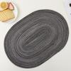 Base de Panela Resistente ao Calor Estilo Ins, Tapete Decorativo Trançado Feito à Mão, Jogo Americano Oval de Fio de Algodão, Tapete Isolante de Tecido de Ráfia, Estilo Ins