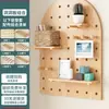 Tablero de clavijas de madera maciza Estante personalizado montado en la pared Estante divisor decorativo Estante de almacenamiento Estantería de madera Partición de pared