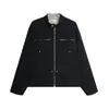 Jaqueta Harrington Masculina Primavera e Outono Cleanfit Peso Pesado Marca Tendência Lona Lavada Gola Alta Roupa de Trabalho Jaqueta de Baseball