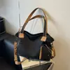 Nova Bolsa Transversal Feminina Grande Capacidade em Lona Retrô Bolsa de Ombro para o Dia a Dia Bolsa Tote para Estudante Universitário