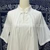 Vestido blanco con mangas de siete puntos, estilo étnico, con temperamento retro literario, venta al por mayor de fábrica, teñido anudado, venta al por mayor