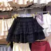 Falda midi blanca de talla grande con ribete de encaje, nuevo estilo de verano para mujer, de cintura alta, línea A favorecedora y falda voluminosa de varios niveles.