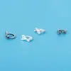 Prata Esterlina S925 Estilo Ins Versão Coreana Anel de Corrida com Laço Anel Fechado Anel Redondo Fecho Acessórios de Prata Pulseira DIY