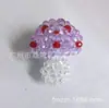 Colgante para teléfono móvil de joyería de vidrio tejido a mano, colgante para bolso de cadena, cuenta plana de 4 mm, hongo