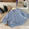 Camisa de otoño para niño 2026 nuevo estilo camisa de algodón puro para primavera y otoño niños 2-3 años top de otoño moderno para niño