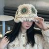 24 Nuevo Gorro Grueso Cálido de Lana de León Invierno Dulce Lindo Lana Tejida de Piel de Conejo Gorro de Pescador
