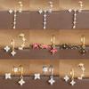 Ins Style Blue Zircon Brincos Cobre Banhado 18K Ouro Real Picareta Broca Flor Brincos Cross-border Estilo Coreano Terno Brincos