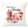 2023 Nuevo Transfronterizo Amazon Día de San Valentín Funda de Almohada Estampada de Café Sala de Estar Dormitorio Mesita de Noche Cojín Funda