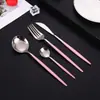 Juego de Cubiertos de Acero Inoxidable 410 Personalizado, Mango Plano, Vajilla Portuguesa, Cuchillo para Filete Occidental, Tenedor y Cuchara para Postre y Ensalada