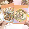 Gerenciamento de Simulação Coleção de Adesivos de Paisagismo Livro 3D Estéreo Casa em Miniatura Cena Adesivos Adesivos para Diário Artesanal Infantil